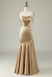 Abito da damigella d'onore a sirena floreale Boho blush