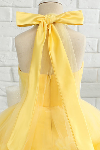 Giallo Halter Abiti cerimonia bambini