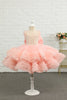 Carica l&#39;immagine nel visualizzatore di Gallery, Pink Beading Tulle Flower Girl Dress con fiocco