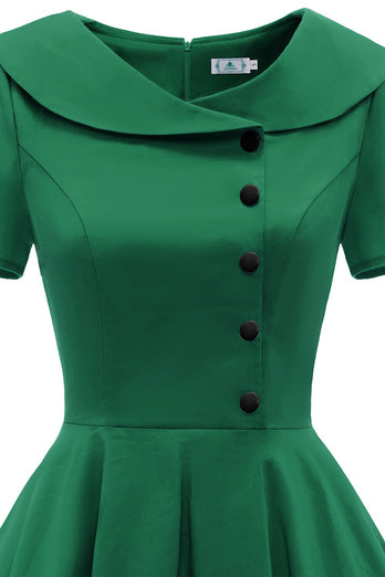 Abito vintage anni '50 con colletto alla Peterpan verde