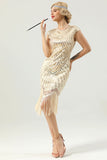 Rosso Gatsby paillettes abito flapper anni '20 con nappa