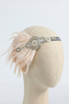 Blush 1920s Fascia per paillettes con piuma