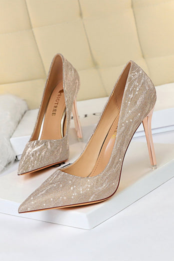 Shallow Punta Paillettes Stiletto Tacchi Alti