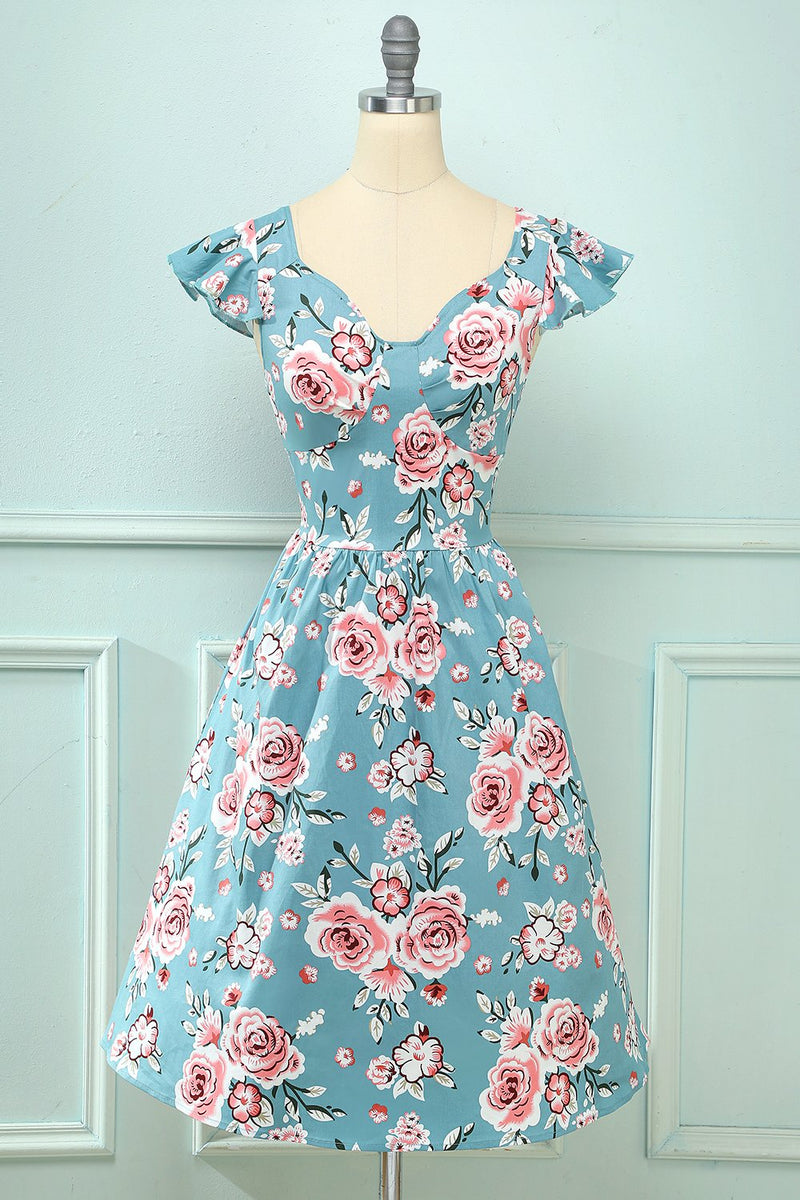 Carica l&#39;immagine nel visualizzatore di Gallery, Abito vintage floreale rosa rosa