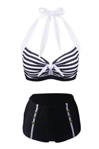 Strisce Due Pezzi Bikini Costume da Bagno