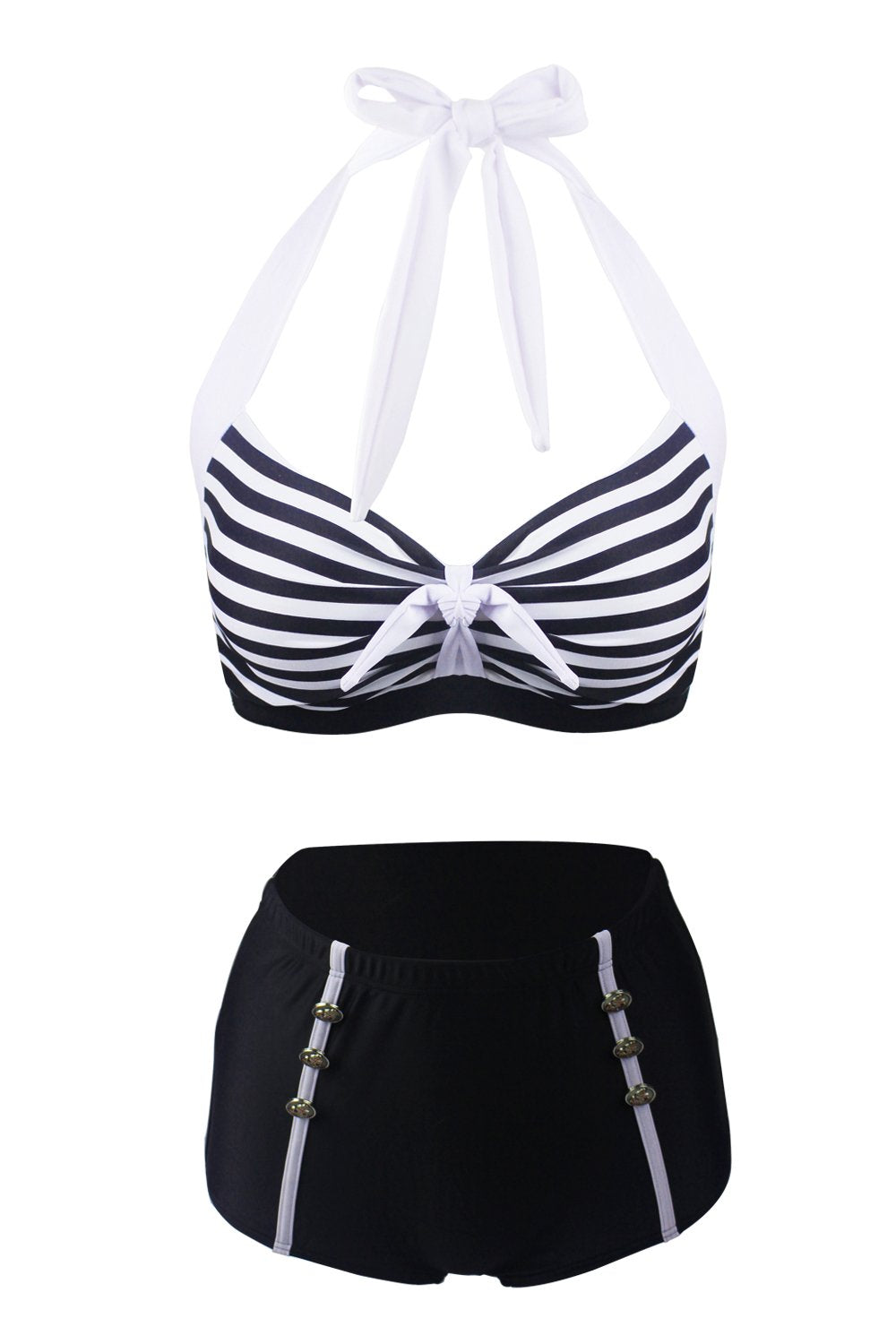 Strisce Due Pezzi Bikini Costume da Bagno