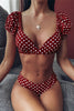 Carica l&#39;immagine nel visualizzatore di Gallery, Puff Sleeve Polka Dot V-Neck Bikini