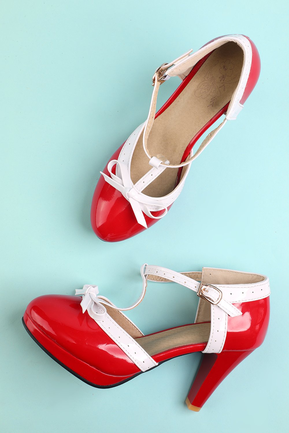 Vintage Rosso T-Strap Tacchi