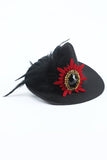 Donne nere Halloween Cappello da strega con piuma