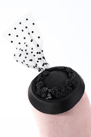 Cappello da strega di Halloween da donna nera con applique