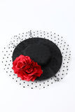 Donne nere Halloween Cappello strega con fiore