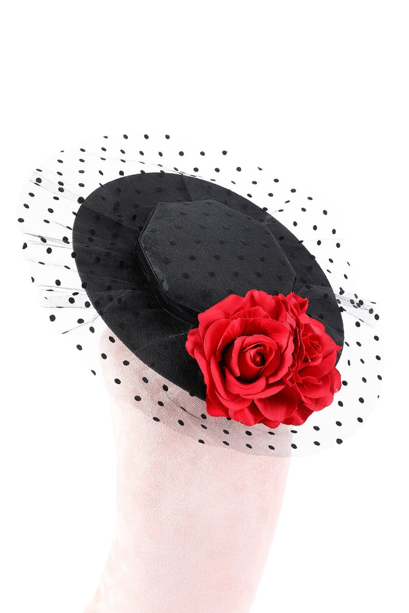 Carica l&#39;immagine nel visualizzatore di Gallery, Donne nere Halloween Cappello strega con fiore