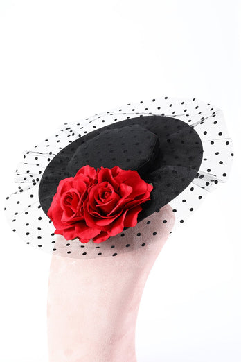 Donne nere Halloween Cappello strega con fiore