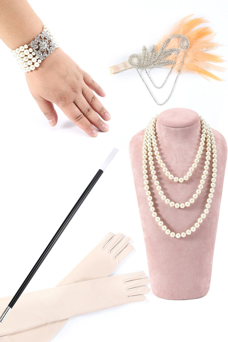 Carica l&#39;immagine nel visualizzatore di Gallery, Champagne 1920s Accessori Set da cinque pezzi