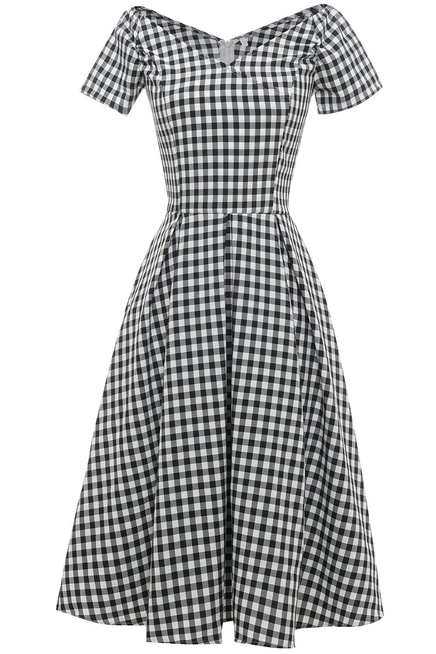 Vestito a quadretti bianco e nero outlet
