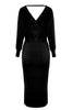 Carica l&#39;immagine nel visualizzatore di Gallery, Abito bodycon in maglia nera