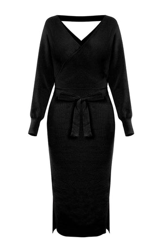 Abito bodycon in maglia nera