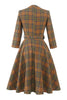 Carica l&#39;immagine nel visualizzatore di Gallery, Abito Vintage Plaid Caffè Grigio