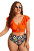 Carica l&#39;immagine nel visualizzatore di Gallery, Bikini floreale arancione Plus Size