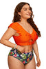 Carica l&#39;immagine nel visualizzatore di Gallery, Bikini floreale arancione Plus Size