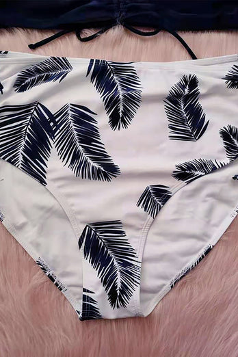 Bikini stampato con foglie Plus Size