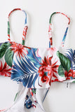 Costumi da bagno floreali Lace Up One Piece
