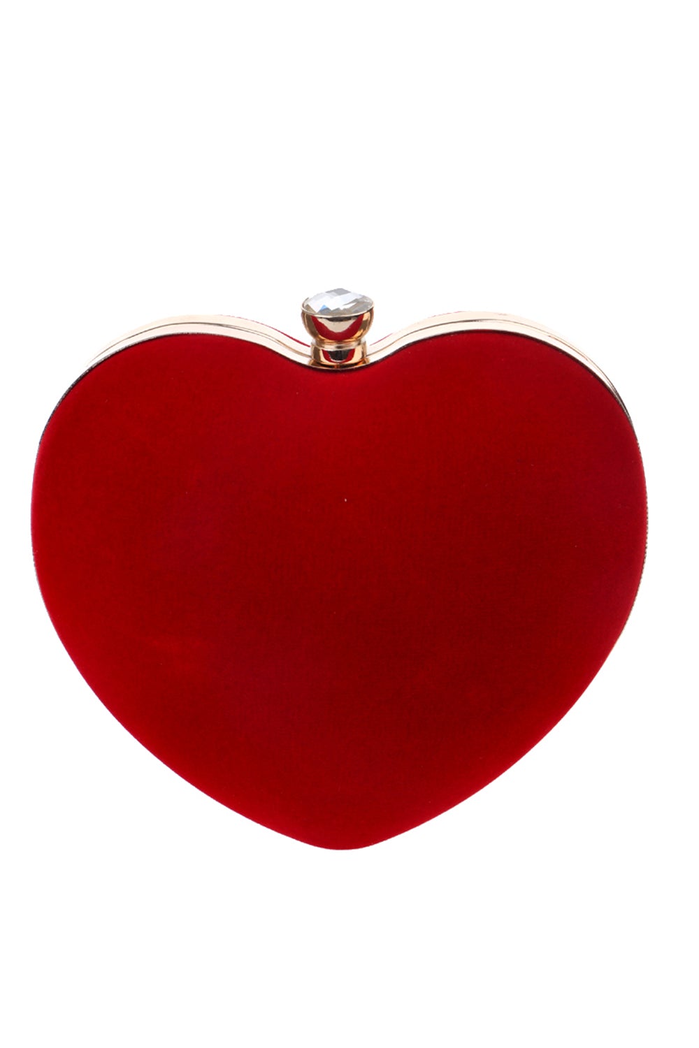 Borsa a cuore in velluto rosso