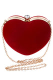 Borsa a cuore in velluto rosso