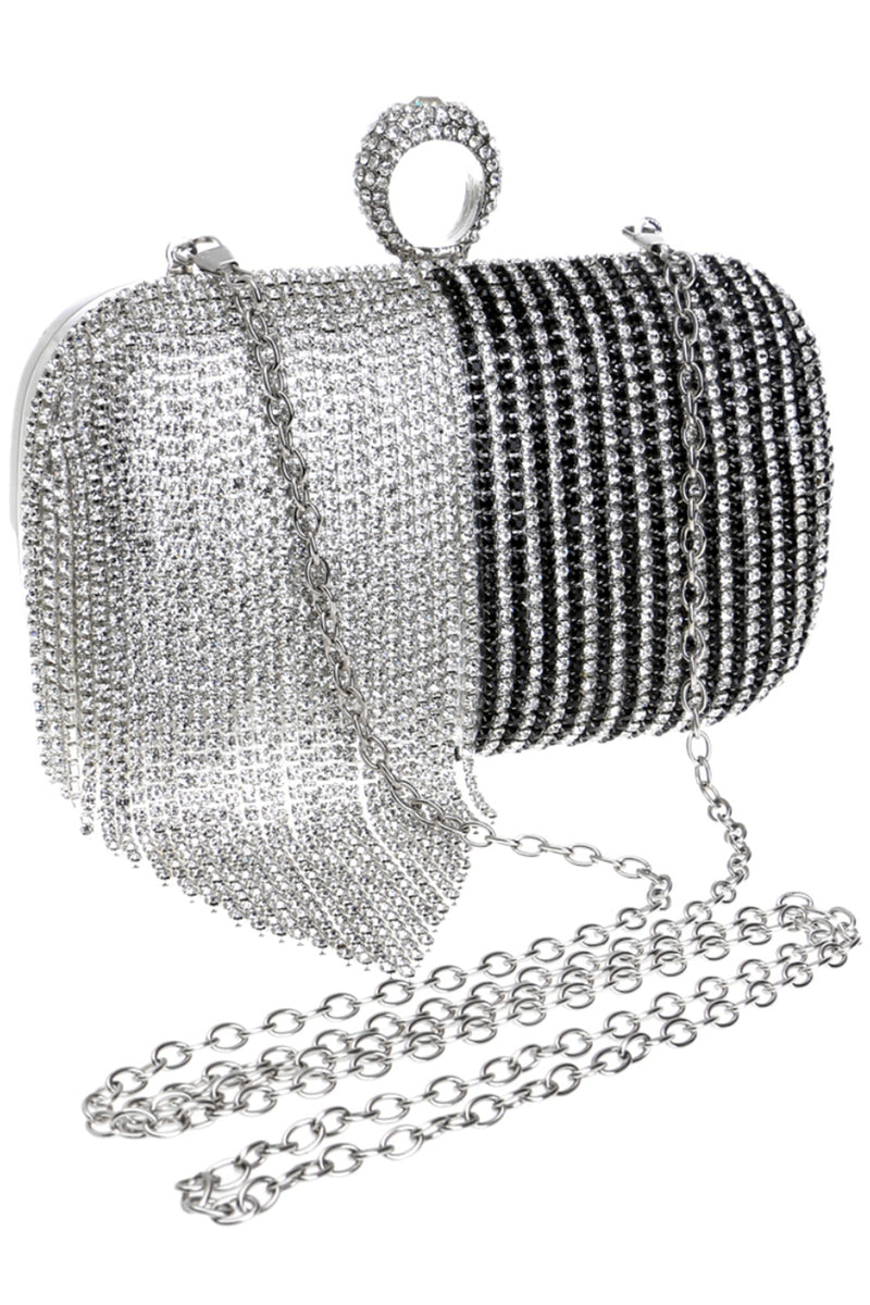 Carica l&#39;immagine nel visualizzatore di Gallery, Frizione Prom con perline nere e argento