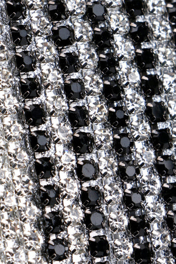 Frizione Prom con perline nere e argento