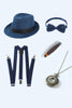 Carica l&#39;immagine nel visualizzatore di Gallery, Khaki 1920s Set di accessori per uomo