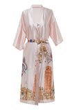 Blush Stampato Raso Sposa Accappatoio