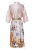 Blush Stampato Raso Sposa Accappatoio