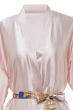 Blush Stampato Raso Sposa Accappatoio
