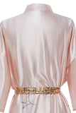 Blush Stampato Raso Sposa Accappatoio