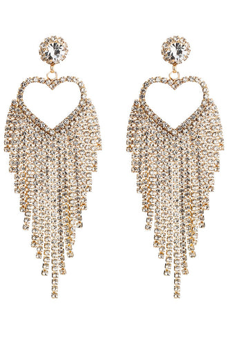 Orecchini a cuore strass