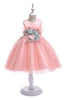 Carica l&#39;immagine nel visualizzatore di Gallery, A Line Jewel Blush Flower Girl Dress con Appliques