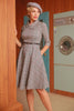 Carica l&#39;immagine nel visualizzatore di Gallery, Grigio Scuro 3/4 Maniche Vintage Plaid 1950s Swing Party Dress