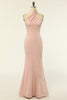 Carica l&#39;immagine nel visualizzatore di Gallery, Mermaid Halter Blush Abito da damigella d&#39;onore lungo con Backless