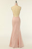 Carica l&#39;immagine nel visualizzatore di Gallery, Mermaid Halter Blush Abito da damigella d&#39;onore lungo con Backless