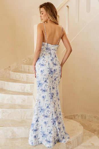 Abito da damigella d'onore Boho floreale blu