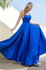 Carica l&#39;immagine nel visualizzatore di Gallery, Royal Blue Backless Satin Prom Abito