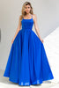 Carica l&#39;immagine nel visualizzatore di Gallery, Royal Blue Backless Satin Prom Abito