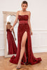 Carica l&#39;immagine nel visualizzatore di Gallery, Royal Blue Sequins Senza Spalline Prom Abito