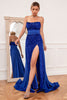 Carica l&#39;immagine nel visualizzatore di Gallery, Royal Blue Sequins Senza Spalline Prom Abito