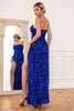 Carica l&#39;immagine nel visualizzatore di Gallery, Royal Blue Sequins Senza Spalline Prom Abito