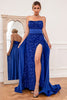 Carica l&#39;immagine nel visualizzatore di Gallery, Royal Blue Sequins Senza Spalline Prom Abito