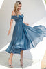 Carica l&#39;immagine nel visualizzatore di Gallery, Princess A Line Off the Shoulder Abito da festa blu grigio Prom