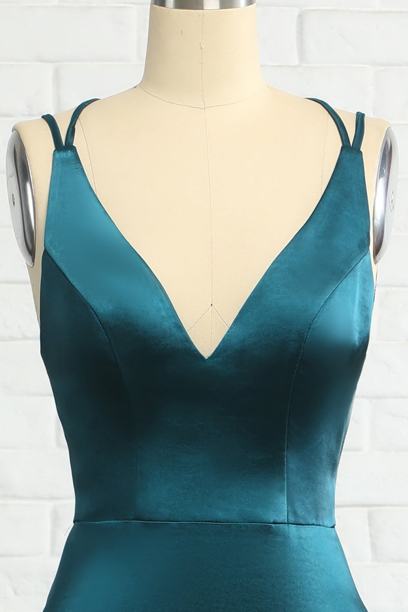 Carica l&#39;immagine nel visualizzatore di Gallery, Peacock Blue Mermaid Backless Long Prom Dress