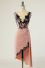 Carica l&#39;immagine nel visualizzatore di Gallery, Fodero V Neck Black Nud Knee Length Party Dress